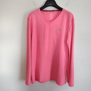 Ladies SZ L Adidas Pink Climalite Long-Sleeve T-Shirt